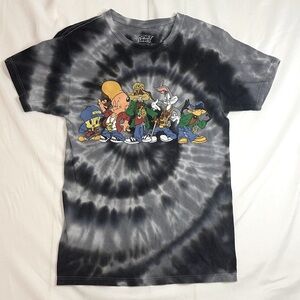 Looney Tunes Black Tie-Dye Short Sleeve Tee